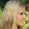 Gold Multilayer Cekinowy Łańcuch Głowy For Headpiece Headband Girls / Damskie Akcesoria do włosów