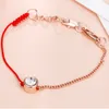 thin red and black cord thread string rope line bracelet with crystals from Austrian gold plated chain women gift