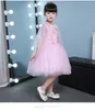 Bonito inchado rosa tulle menina casamentos vestidos apliques vestido de esfera menina festa comunhão vestido bebê 1 ano aniversário baptismo vestidos