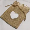 Candy Bag Burlap Jute Presentväska Bröllopsfest Favor Gunny Väskor