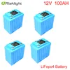 Deep Cycle Rechargeable 12V 100Ah LiFePO4 Battery Pack for Solar Lights, EV,electric bike