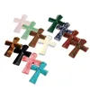 Cross Pendant Top Borrat hål Rose Quartz Pietersite Jesus hänge för män Kvinnor Ny gåva Christian Religiösa bön Smycken Halsband DIY