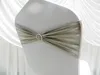 16Color Elastic Bronzing Metallic Spandex Chair Band/Chair Bow With Round Plastic Buckle For Wedding Use