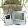 Freeshipping 1 PC LCD Estação Meteorológica Botões de Toque Em / outdoor Relógio de Temperatura Umidade relógios Digitais Sem Fio Sensor de Termômetro