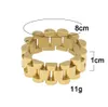 Кольцо в стиле хип-хоп, мужское кольцо из нержавеющей стали, 3 ряда, блестящие часы в стиле панк, рэп, цепочка, кольцо на палец, подарок на день рождения, размер 8-12248k