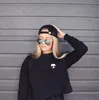 ET Yabancılar Baskı Hoodies Tişörtü Harajuku Ekip Boyun Terlemeler Kadın Giyim Feminina Gevşek Kısa Polar Jumper Terlemeleri Sıcak