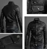 Men's Jackets Wholesale- FS Men's PU Leather Short Jacket Coat Black Size M1