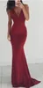 Sexy Deep V Neck Backless Burgundy Mermaid Prom Dresses 2017 Floor Length Spaghetti Straps Long Evening Party Gowns For Graduation