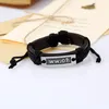 Bra A ++ Bursts of Retro Weaving Alloy Letters Cowhide Bracelet FB467 Mix Order 20 stycken Många Slap Snap Armband