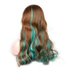 WoodFestival green brown ombre wig women harajuku wigs lolita long wavy synthetic hair heat resistant fiber wigs curly6889837