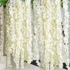 180cm Simulação White Hydrangea Flor Artificial Silk Wisteria videira para casamento decoração de jardim 10 pçs / lote entrega de gota