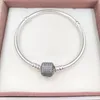 Silverarmband med tydliga kubiska zirkonia autentiska 925 sterling silver passar europeisk pandora stil smycken charms pärlor andy juvel 590723cz