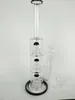 Filtro de três camadas, Alto 36 cm, base: 11 cm, d: 6cm, bongo de vidro de junta de vidro de junta de 18 mm, preto