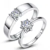 anéis de casamento de prata ajustável