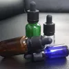 30ML vetro occhio bottiglia di goccia cosmetica succo di liquido bottiglie vuote Pure Forma di vetro contagocce rotonda con tappi a prova di bambino nero