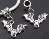 100PCS Tibetan Silver bat Charms Pendant Dangle Beads Fit European Bracele t25mm