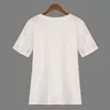 여름 홀 티셔츠 여자 패션 패션 섹시한 검은 흰색 면화 짧은 슬리브 찢어진 상판 셔츠 캐주얼 느슨한 티셔츠 xs-l