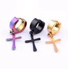 Korean Cross Hoop Earrings Dangling Studs 316L Stainless Steel Jewelry Single Ear Rings Cuff Earings for Men Women 10pcs/Lot