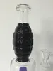 Newest amazing function grenade glass bong smoking pipe water pipe bongs with two percs 18.8 mm joint (GB-329)