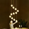 Modern Crystal Chandeliers Lighting G4 Led Bulb Meteor Rain Drop Ceiling Pendant Lights Meteoric Shower Stair Light 110V 220V