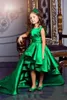 특종 Neckline 녹색 꽃 소녀 드레스 뒤로 지퍼 높은 낮은 다시 지퍼와 새틴 맞춤 사용자 정의 만든 파티 파티 소녀 여자 옷 입은 드레스