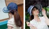 Kvinnor bred stor rand diskett sommar strand sol hatt strå hatt knäppas mössa sommar hattar för kvinnor anti-UV Visor Cap Kvinna Mo53
