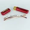 Slender Metal Tube Reading Glasses As Pen Pot Style Eyeglasses Mixed Colors And Power Lens For Good Protective With Older's