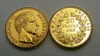 FRANCIA Un set di (1853-1860A-B) 13 pezzi in oro placcato in ottone NAPOLEONE 20 FRANCHI BELLA MONETA COPIA Moneta