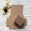 7.5x7.5x3cm kleine bruine kraftpapier doos kartonnen verpakkingsdozen voor cadeau bruiloft snoep telefoon accessoires