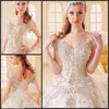 Bling Swarovski Crystal Ball Gown Свадебные платья кружев