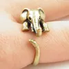 Nuovo anello di elefante lungo naso punk Argento antico colore di bronzo donna stile retrò Anelli animali 3D regolabili unici