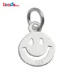 Beadsnice 925 Sterling Silver Circle Wisiorki Uśmiechnięta twarz Charms Happy Charm Cute uśmiech twarzy DIY znalezisko ID 35627