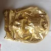 Kostuumaccessoires Shiny Metallic Spandex Metal Gold Color Zentai Costumes Party Halloween Mask/Hood