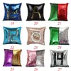 36 colori 40 * 40cm Doule-color Magic Reversible Mermaid Paillettes Copricuscino Glitter Copricuscino Federa per cuscino