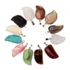 Commercio all'ingrosso Mix Genuine Stone Beads Agata Carving Leaf lascia forma pietra naturale pendenti ciondolo laureato perfettamente in forma per orecchini braccialetto