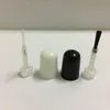 3 ml Mini-Glaspolitur-Leerflasche mit Pinsel, schwarz/weißer Deckel, 16 x 42 mm, rund, durchsichtig, für Kosmetika, Kosmetik-Nagellack-Probenbehälter, Tube
