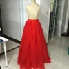 Rotes bodenlanges Brautjungfernkleid, weicher Tüll-Überrock, langes Kleid, formelle Kleider, echtes Bild, individuelle Farben, Petticoats, Satinbund