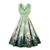 Nieuwe hete retro print jurk hepburn stijl grote swing plus size mouwloze mode party vrouwen bal jurken door DHL gratis