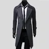 Chegada dos homens jaqueta de inverno duplo trench trinchado casaco Slim Fitness Mens Long Coats M-3XL 3 Designer Color