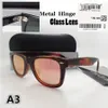 High quality Metal hinge Glass lens Plank frame Fashion Men Women Sunglasses Sport Vintage Sun glasses With box1474421