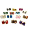 Simple Square Glitter Sweet Boucles d'oreilles Steint, fête mignonne élégante plus de couleurs usine en gros accessoires modernes pour femmes filles