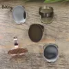 BoYuTe 40 Stück, 3 Farben plattiert, 10 x 14 mm, 13 x 18 mm, 18 x 25 mm, ovale Cabochon-Ring-Basisfassung, verstellbare Ringrohlinge, Tablett-Lünette, DIY-Schmuckherstellung