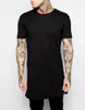 New Roupas Masculino Casual Hip Hop Longa Camiseta Homens Preto Tops camisetas Masculino O-pescoço Hiphop Camisetas Manga Curta T-shirts