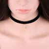 10pc/Lot Tiny Moon Pendant Black Korea Velvet Rope Roplar Necklar Necklace Anime Simple Make Up Jewelry Girls Gift EFN013V