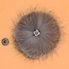 Natural Fox Fur Pompom com Snap 100% Real Fox Fur Pom Poms Big Fox Balls para Caps Goeanies Cap Fur Balls Chaveiros Ms.minshu