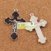 Emalia Jezus Crucifix Cross Charms Zawieszki 70 sztuk / partia 21x33.5mm Antique Silver Moda Biżuteria Fit Bransoletki Naszyjnik Kolczyki L424