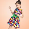 Summer Girls in tessuto per bambini abiti da gitostro per bambini 310 anni Kids Rainbow Dot Cloth Bow Dress Dress3610944