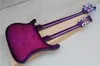 Rare Purple Double Neck Guitar 4003 4 Stings Basse électrique 360 12 cordes Guitare électrique Top vente Triangle MOP Touche Inlay