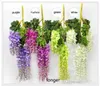 2019 Glamorous Wedding Ideas Elegant Artifical Silk Flower Wisteria Vine Wedding Decorations 3 garfos por peça mais quantidade mais bonita