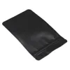 100st / lot Stand up matt svart ren aluminiumfolie med klart fönstermatlagringsförpackningspåse Zip Lock Grip Seal Pack Bag